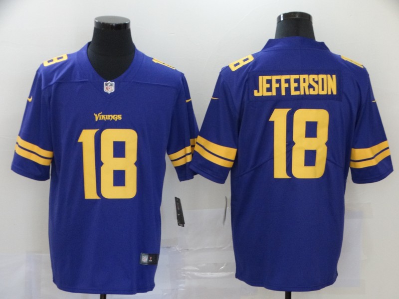 Men Minnesota Vikings 18 Jefferson Purple Nike Vapor Untouchable Stitched Limited NFL Jerseys